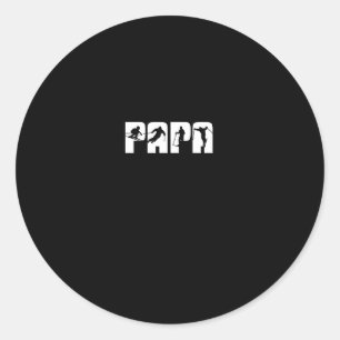 Adesivo Redondo Papá Skier Pai Esqui Bonito Presente de Natal