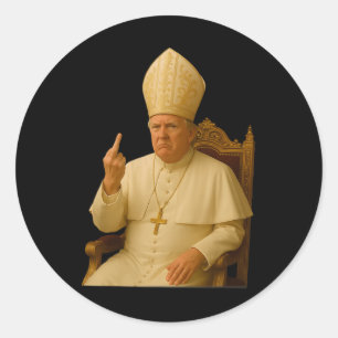 Adesivo Redondo Papa Trump Engraçado Trump Vaticano Cristão Retro 