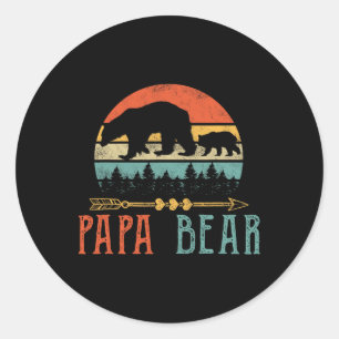 Adesivo Redondo Papá Urso Pai Engraçado, Dia de os pais de Mens, i