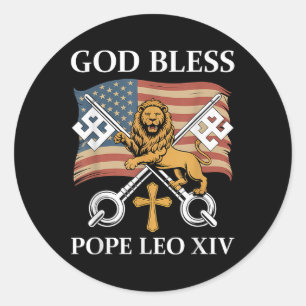 Adesivo Redondo Papa vaticano Leo Xiv - Papa Deus abençoe Leo Xiv