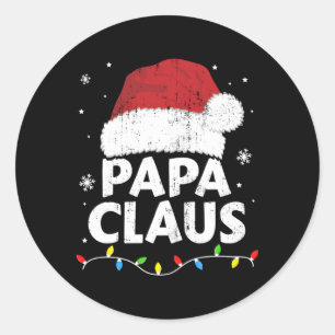 Adesivo Redondo Papa Vovô Claus Lights Family Pajama