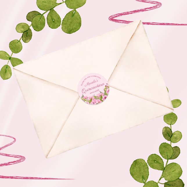 Adesivo Redondo Papagaios Cor-de-rosa Suave Qucañera Obrigado (Criador carregado)