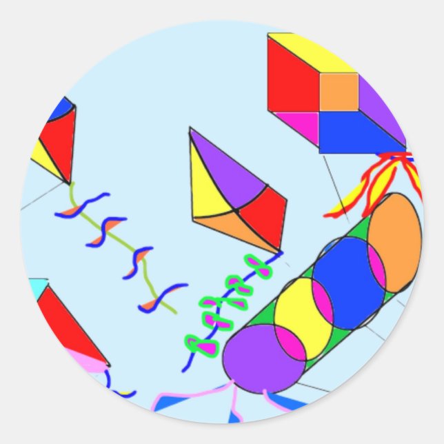 Adesivo Redondo papagaios voadores (Frente)