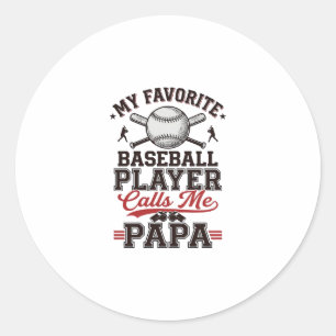 Adesivo Redondo Papai Beisebol Desenho Vetorial de Gravura Vintage