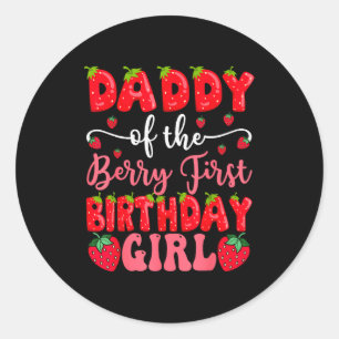 Adesivo Redondo Papai da Menina de Primeiro Aniversário da Baga Mo