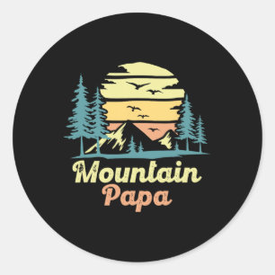 Adesivo Redondo Papai da Montanha Acampamento Caminhada Pai Aventu