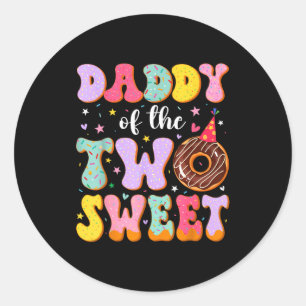 Adesivo Redondo Papai dos Dois Doce Donut de 2º Aniversário Bday P