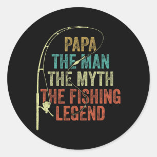 Adesivo Redondo Papai Homem O Mito A Lenda Da Pesca Byss