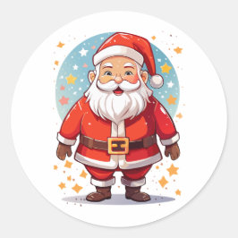 Adesivo Redondo Papai Noel