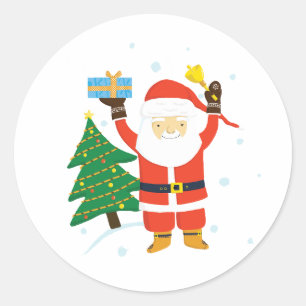 Adesivo Redondo Papai Noel