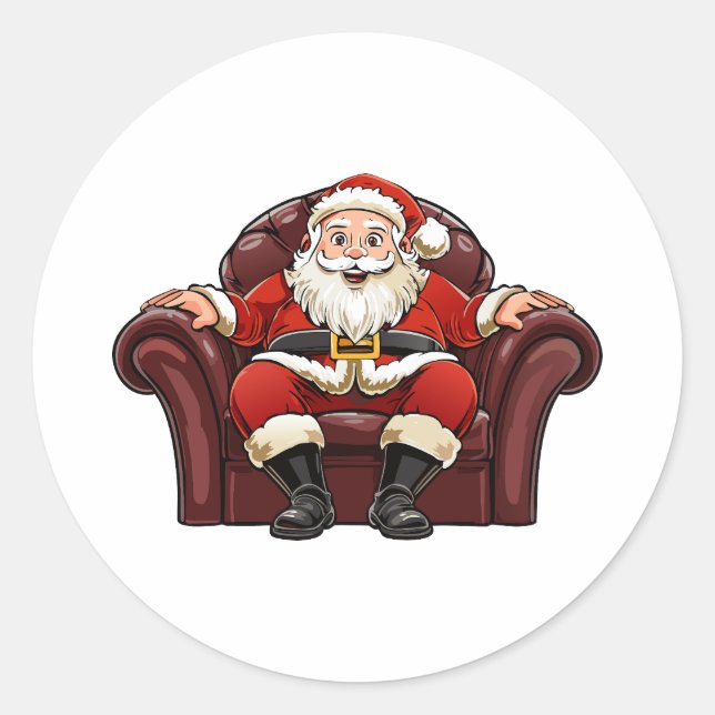 Adesivo Redondo Papai Noel (Frente)