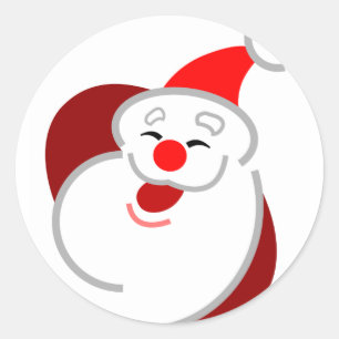 Adesivo Redondo Papai noel alegre