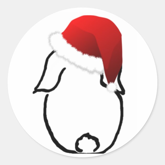 Adesivo Redondo Papai noel Bunny Round Sticker (Frente)