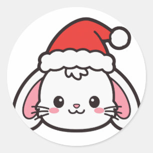 Adesivo Redondo Papai Noel Coelho de Natal