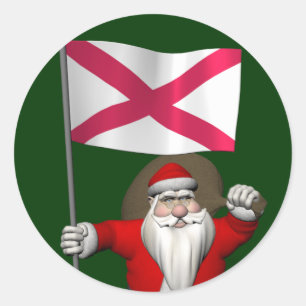 Adesivo Redondo Papai Noel Com Alferes Da Irlanda Do Norte