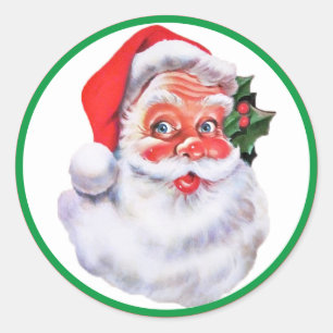 Adesivo Redondo Papai Noel com envelope Bonito vermelho e verde