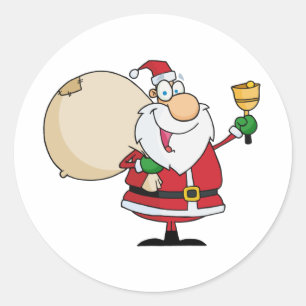 Adesivo Redondo Papai Noel com Jingle Bell