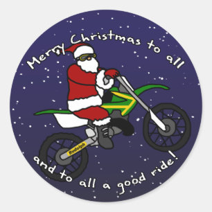Adesivo Redondo Papai noel da bicicleta da sujeira