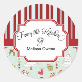 Adesivo Redondo Papai Noel, da cozinha dos Stickers