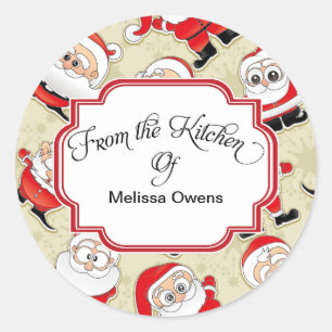 Adesivo Redondo Papai Noel, da cozinha dos Stickers
