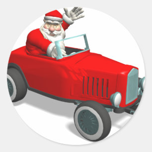 Adesivo Redondo Papai Noel de Hot Rod