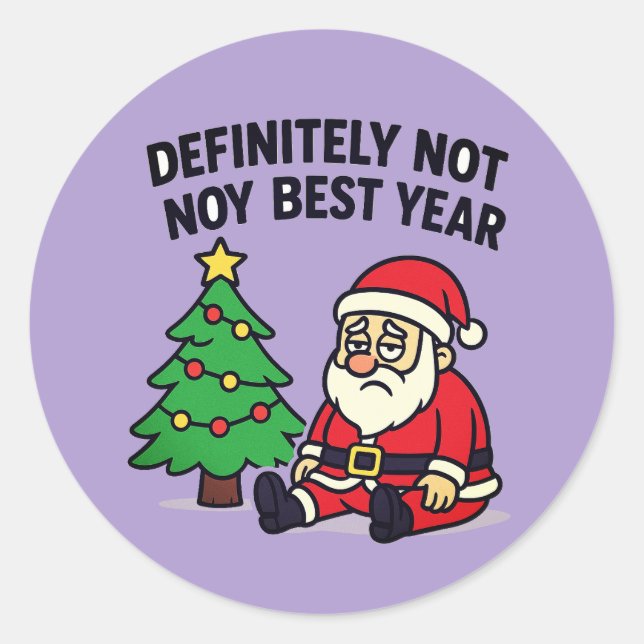 Adesivo Redondo Papai noel de Natal (Frente)