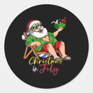 Adesivo Redondo Papai Noel de Natal em Julho 3