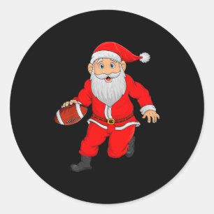 Adesivo Redondo Papai Noel de Natal Jogando Futebol Xmas Srts Dive