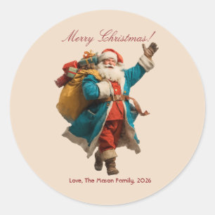 Adesivo Redondo Papai noel de Natal Personalizado Design