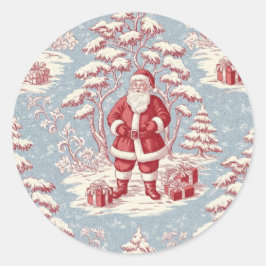 Adesivo Redondo Papai Noel de toile de Natal
