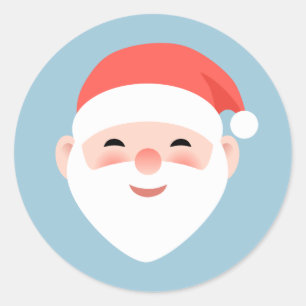 Adesivo Redondo Papai noel do Natal na luz - azul