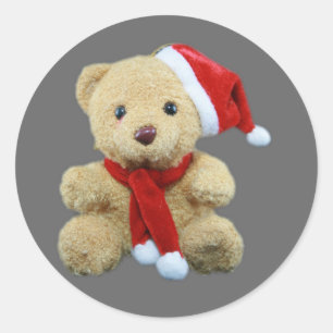 Adesivo Redondo Papai noel do urso de ursinho
