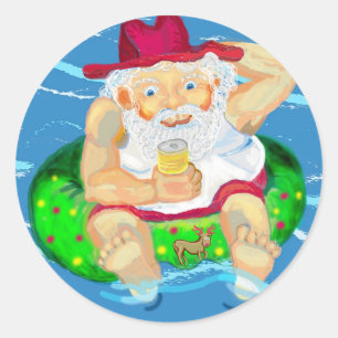 Adesivo Redondo Papai noel em feriados
