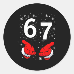 Adesivo Redondo Papai Noel Engraçado 6 7 Meme Seis Sete Natal 67 I