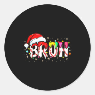 Adesivo Redondo Papai Noel Engraçado Bruh Beisebol Natal Xmas Meme