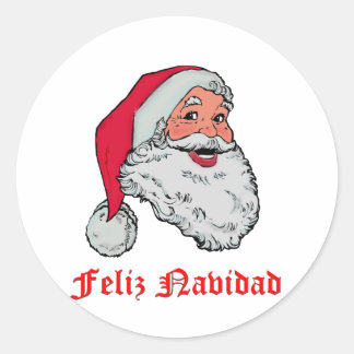 Adesivo Redondo Papai Noel Espanhol