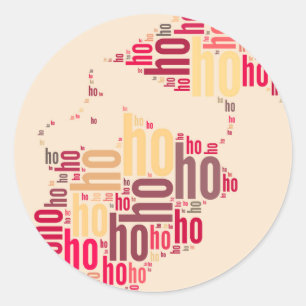 Adesivo Redondo Papai Noel falou nuvem Ho Ho Ho Ho
