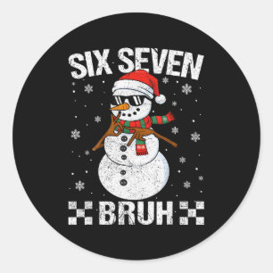 Adesivo Redondo Papai Noel Fazendo Dab Snowman 6 7 Meme Natal Seis