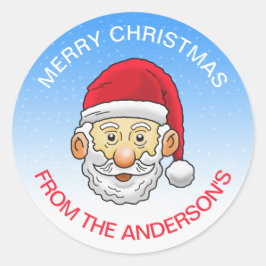 Adesivo Redondo Papai Noel feliz