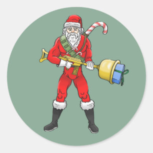 Adesivo Redondo Papai Noel Feliz Natal Parte 2