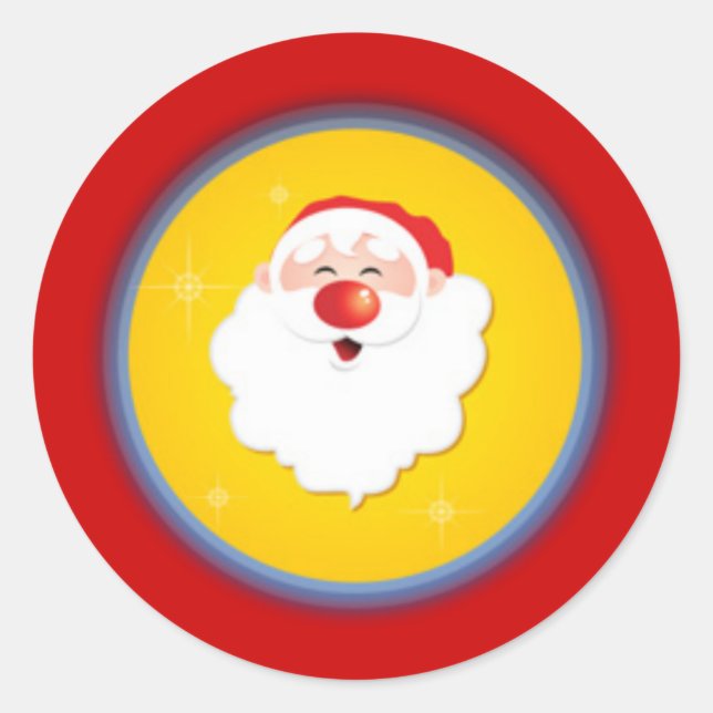 Adesivo Redondo Papai Noel Fofo (Frente)