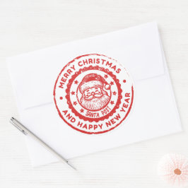 Adesivo Redondo Papai Noel Fofo – Design Festivo de Natal