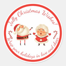 Papai Noel Fofo & Sra Claus Desejos de Natal Alegr