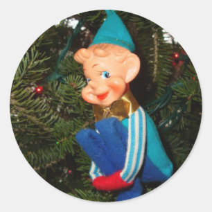 Adesivo Redondo Papai noel Helper