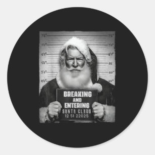 Adesivo Redondo Papai Noel Invadindo Entrando Mugshot Natal Divert