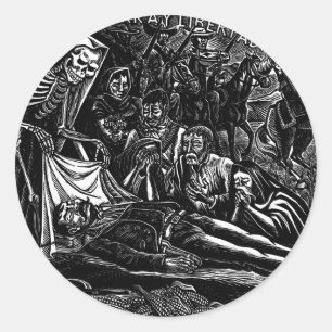 Adesivo Redondo Papai noel Muerte e o soldado C. México 1951
