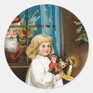Adesivo Redondo Papai noel na janela