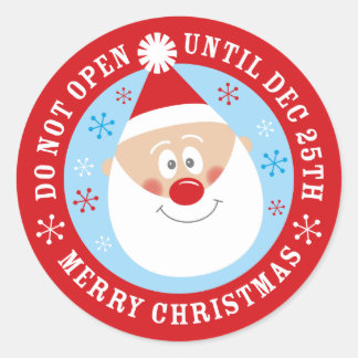 Adesivo Redondo Papai Noel Não Abre Até O Natal