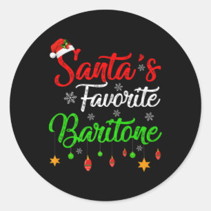 Adesivo Redondo Papai Noel Natal Engraçado Camiseta Natal Barítono