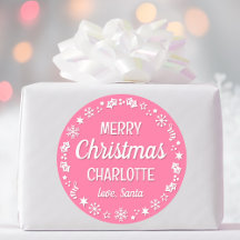 Papai Noel Natal Nome Personalizado Rosa